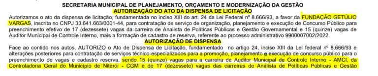 Concurso Cgm Niter I Edital Em Ajustes Finais Fgv A Banca