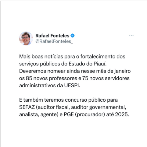 Governador do estado do Piauí confirma edital até 2025
