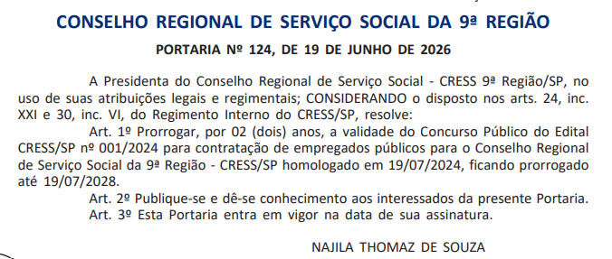 Concurso CRESS SP: edital tem validade prorrogada até 2028
