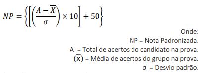 Cálculo da nota da prova objetiva