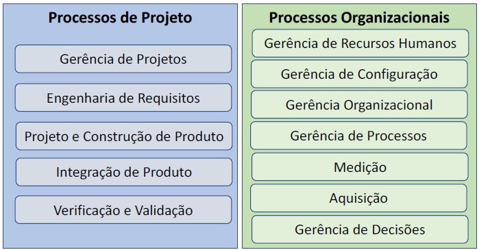 Figura 2 – Conjunto de Processos de Projetos e de Projetos Organizacionais.