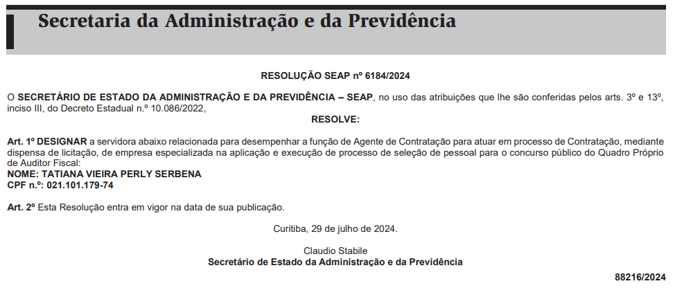 Sefaz PR se prepara para escolher a banca do concurso