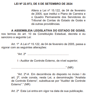 Sancionada lei que altera a nomenclatura do cargo de Analista para Auditor de Controle Externo