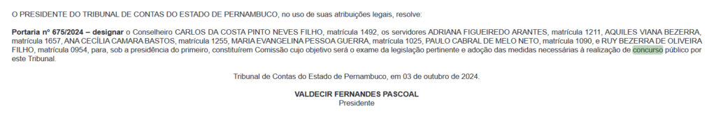 TCE PE define comissão de estudos para novo concurso!