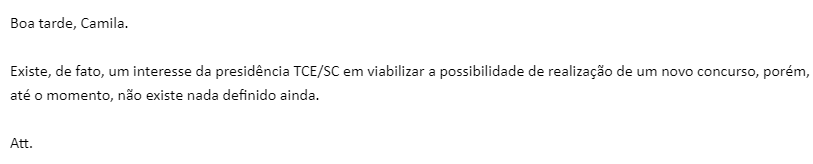 Concurso TCE SC: novo concurso