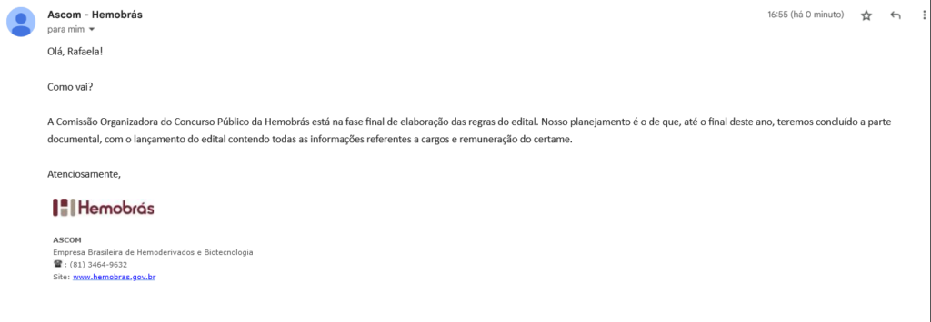 Comissão do concurso Hemobrás está finalizando o edital!