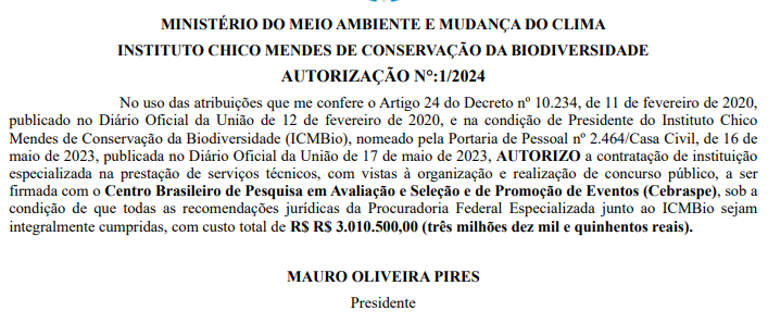 ICMBio contrata Cebraspe como banca para novo concurso!