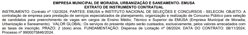 Concurso EMUSA Niterói em breve com organização do Selecon