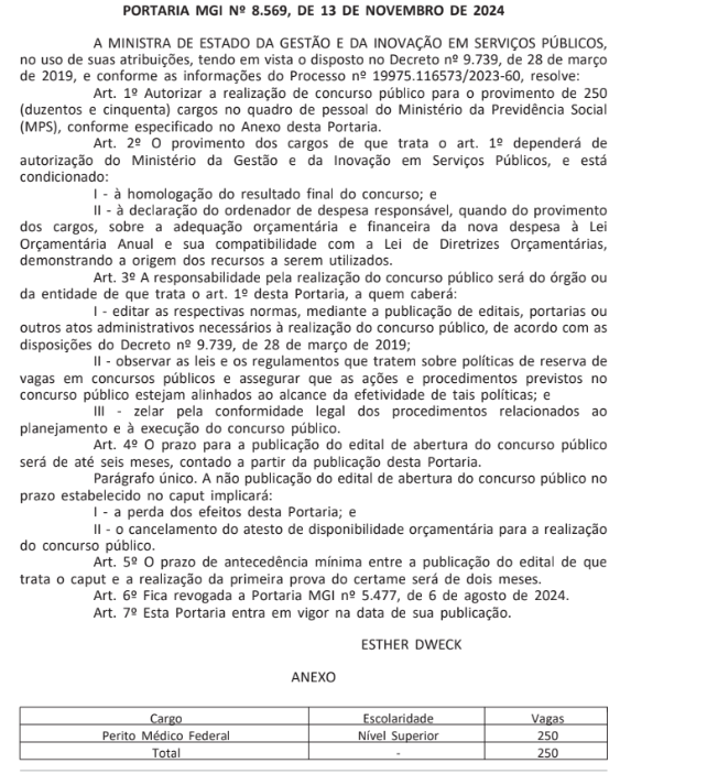 Concurso INSS terá 250 vagas para Perito