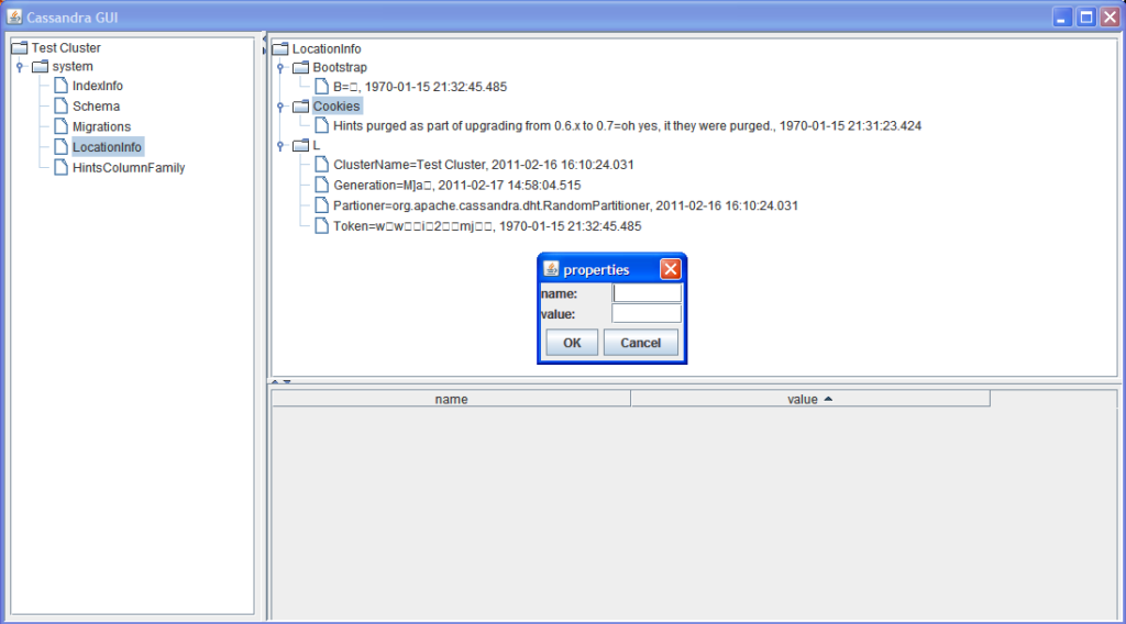 Figura 7 – Exemplo de Interface para o Cassandra. 