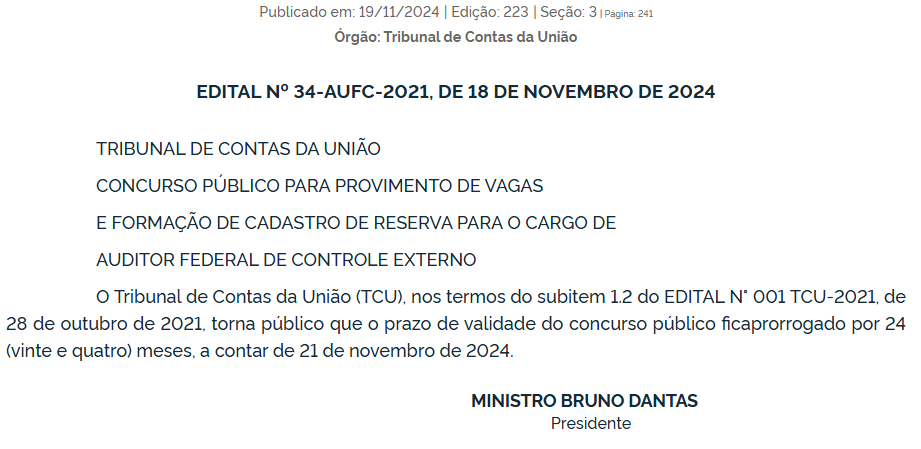 Concurso TCU: validade prorrogada e nomeações previstas!