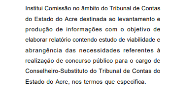 Comissão formada para concurso TCE AC! Cargo de Conselheiro