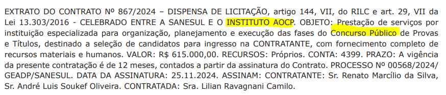 Concurso SANESUL: Instituto AOCP é a banca organizadora!