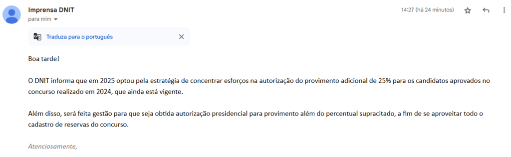 Concurso DNIT: convocação de excedentes será solicitada!