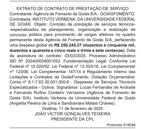 Concurso Agência de Fomento de Goiás: banca contratada!