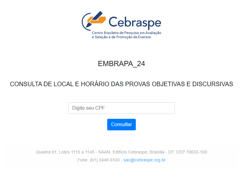 Consulte o seu local de provas do concurso Embrapa!