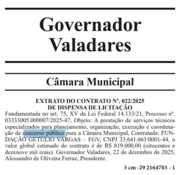 FGV é a banca organizadora