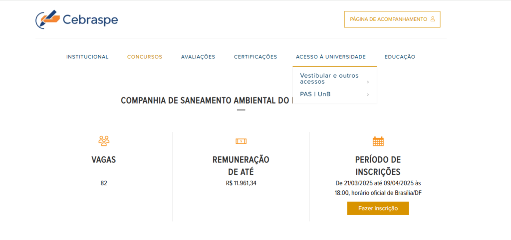 Inscrições do concurso CAESB terminam hoje, às 18h!