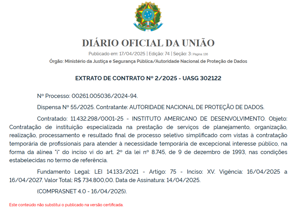 Concurso ANPD: IADES é a banca para pss com 213 vagas!