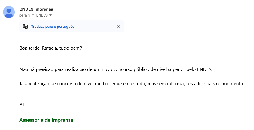 Novo edital para nível médio está em estudos
