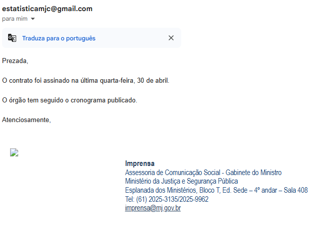 MJSP confirma assinatura do contrato para organização do concurso PF