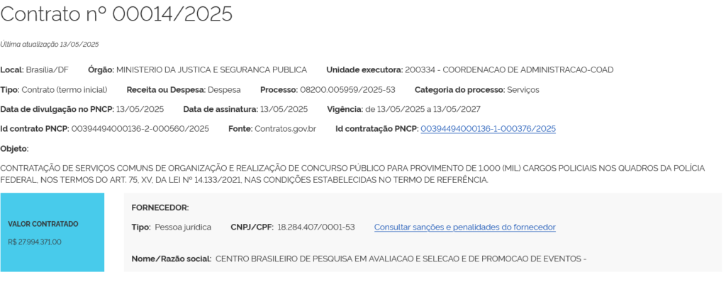 concurso pf contrato assinado