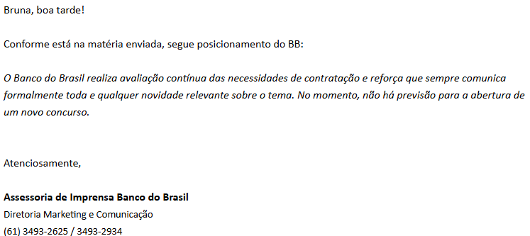 Edital Banco do Brasil até junho? Assessoria nega previsão de concurso