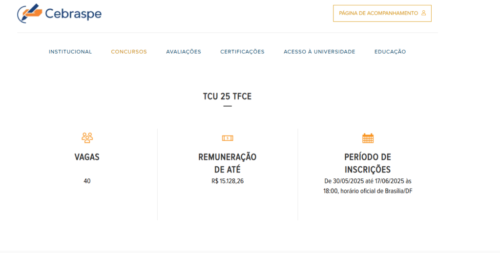 Inscrições do concurso TCU