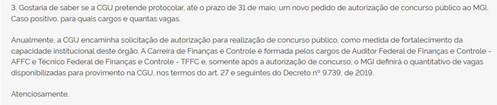 CGU realiza novos pedidos de concurso anualmente