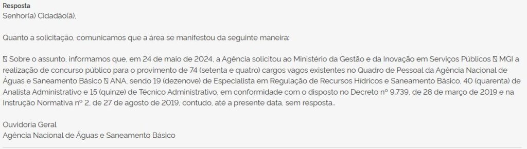 Novo concurso da Agência Nacional das Águas (ANA) em 2025?