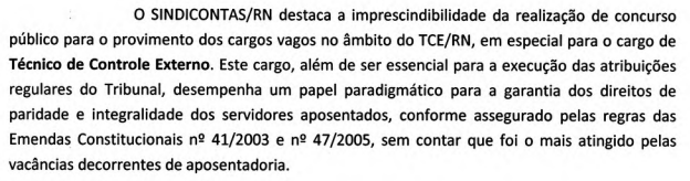 Sindicato solicita urgência na realização de novo concurso TCE RN