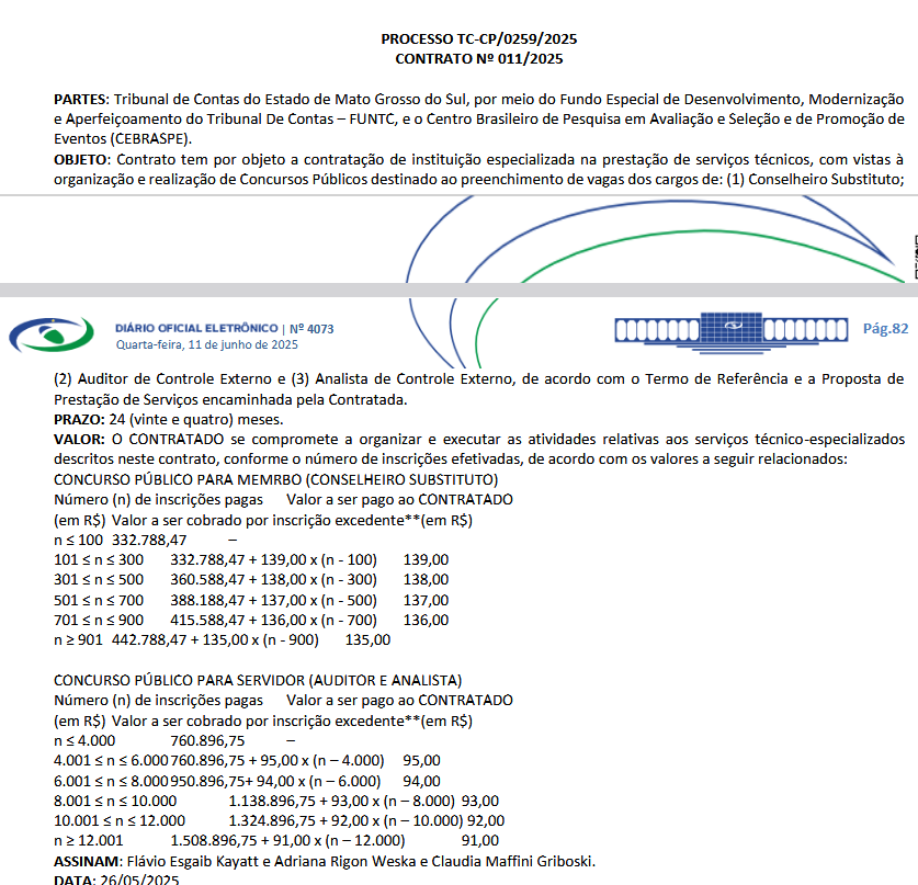 Cebraspe é a banca do novo concurso TCE MS