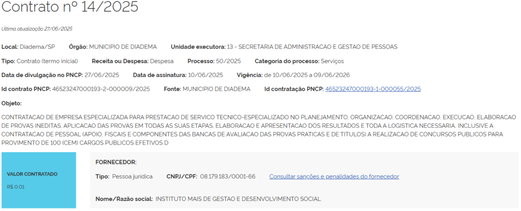 Instituto Mais é confirmado como banca organizadora