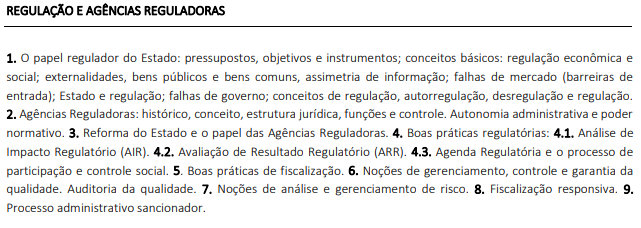 Conteúdo programático CNU para o bloco 9