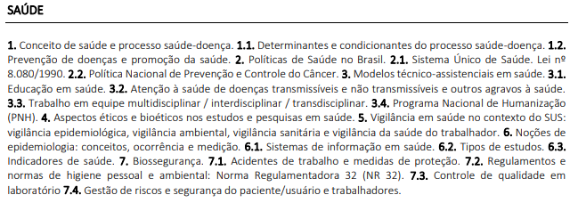 Conteúdo programático CNU para o bloco 8
