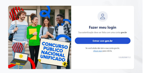 Imagem demonstrando como acessar conta gov.br para se inscrever no CNU 2025.