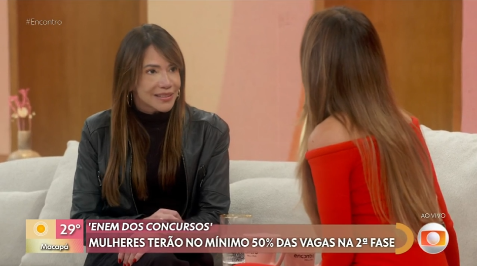 Reprodução de imagem da Professora do Estratégia Concursos, Adriana Figueiredo que esteve com a Patrícia Poeta para tirar dúvidas sobre o CNU.