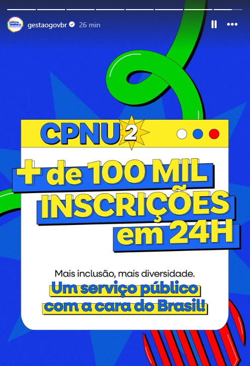 CNU 2025: em 24h, mais de 100 mil inscritos na seleção!