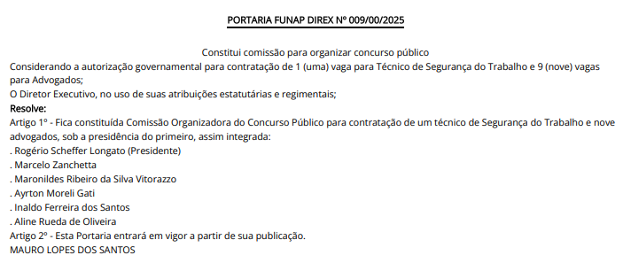 Comissão formada