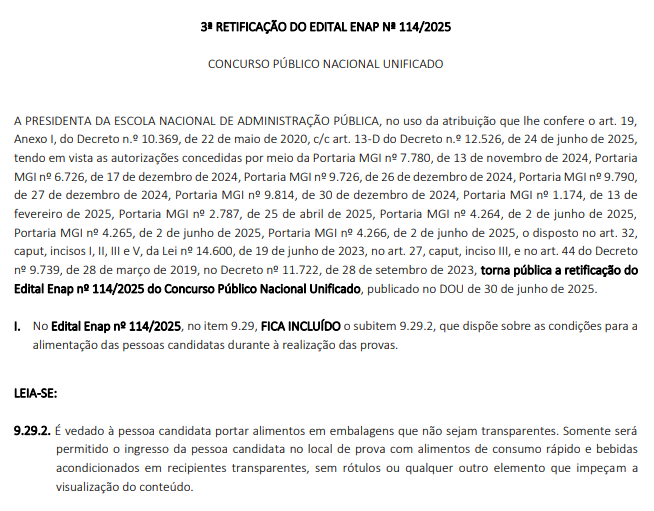 Edital do CNU 2025 passa por sua 3ª retificação!