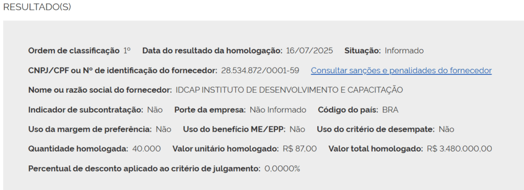 IDCAP é a banca do concurso SEJUS ES