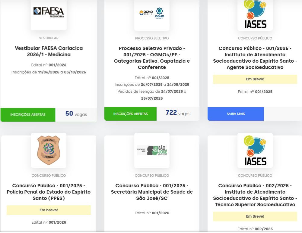 IDCAP já disponibiliza páginas dos concursos policiais ES em seu site