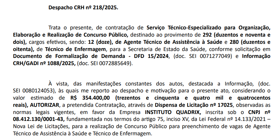 Instituto Quadix é banca do concurso SES SP