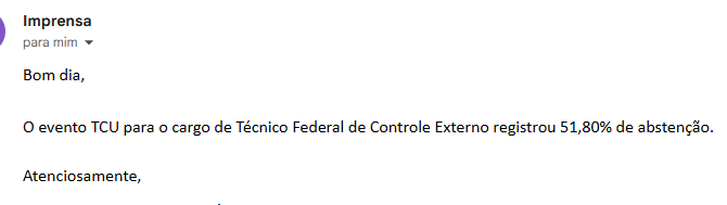 Concurso TCU: Cebraspe confirma abstenção de mais de 50%