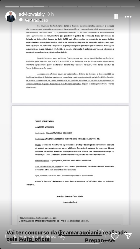 Concurso Câmara de Goiânia: Instituto Verbena é a banca