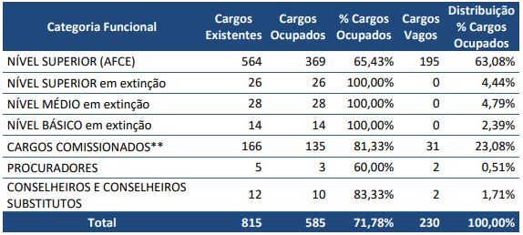 Cargos vagos no TCE SC