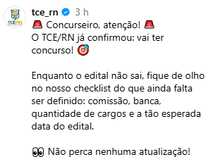TCE RN dá dicas de como se preparar para o concurso!