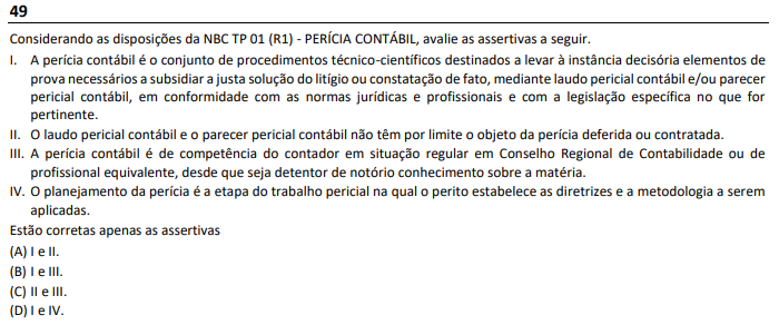 Recursos para a questão nº 49 da prova do Exame CFC 2025.2