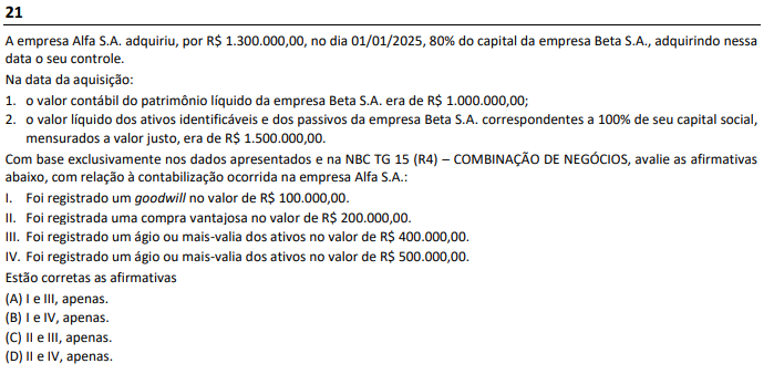 Recursos para a questão nº 21 da prova do Exame CFC 2025.2