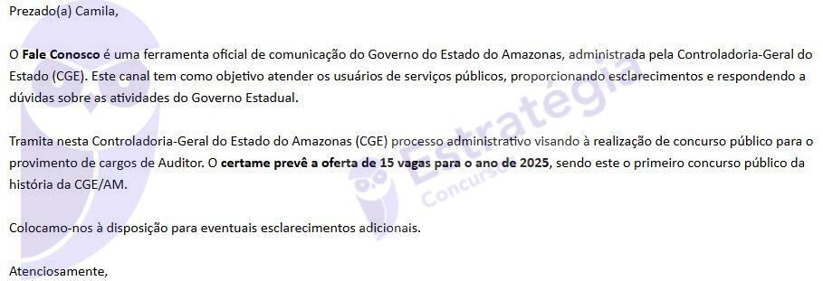 Concurso CGE AM: iniciados preparativos para o 1º edital!